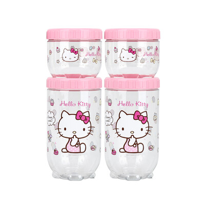 

Lock & Lock LOCK & LOCK Newborn HELLO KITTY Preservation Box Child Storage Tank Milk Powder Snack Tank Seal Storage Box 4 Piece Set LKT852S4