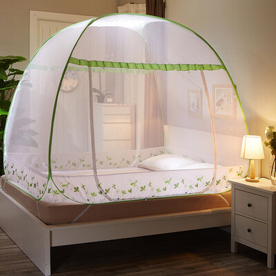 

Ин Xin текстильные сетки три-дверные сетки юрта бесплатно пространство для установки купола москитной сетки увеличить складной провод обратно к концу слова синей кровати сетки 1,8 м