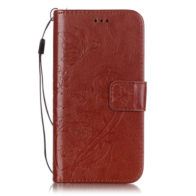

Brown Flower Design PU Leather Flip Cover Wallet Card Holder Case for IPOD TOUCH 5 6