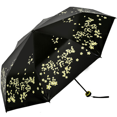 

Heaven umbrella UPF50 full shade black silk bright plastic cherry tree three sun umbrella umbrella umbrella 31824E yellow