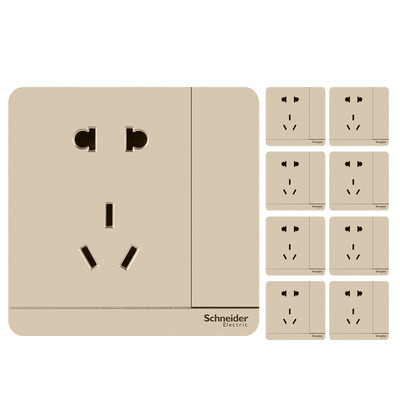 

Ши Наайд (Schneider) гнездо панели переключатель гнездо 10A розетка пять отверстий с переключателем Yi еще в сумерках золотой серии десять нагружать Set