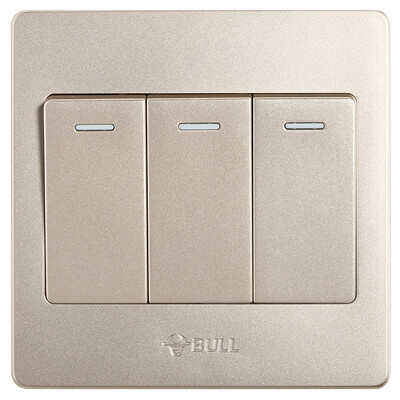 

Bull BULL switch socket G07 series three open single control switch 86 type panel G07K311Y U6 champagne gold