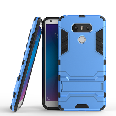 

Blue Slim Robot Armor Kickstand Shockproof Hard Rugged Rubber Back Case For LG G6