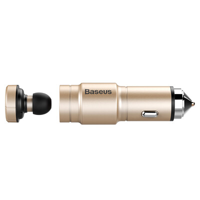 

Baseus single-port mobile phone charger can be used for car charging metal car charger Bluetooth headset can be used to answer the phone car Bluetooth headset car charger two-in-one 24A earth gold