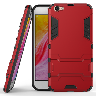 

Red Slim Robot Armor Kickstand Shockproof Hard Rugged Rubber Back Case For VIVO Y67
