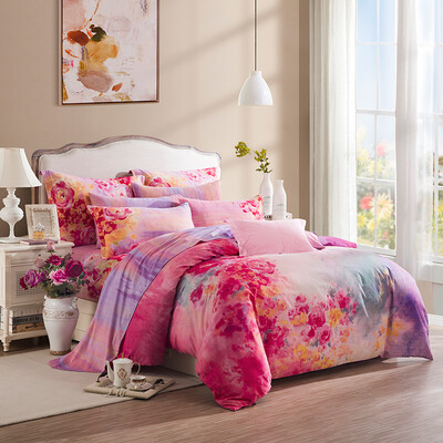 

LUOLAI brushed cotton print bed setbed kit duvetcoverbed sheetpillowcase