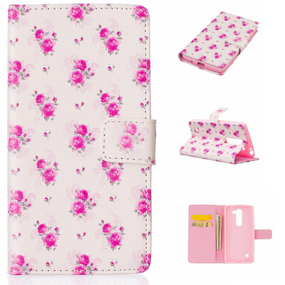 

Little Rose Design PU Leather Flip Cover Wallet Card Holder Case for LG Magna H502