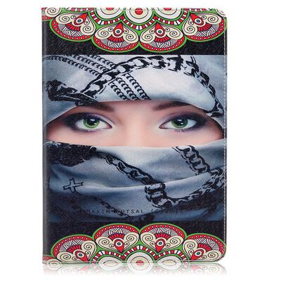 

Arabian girl Style Embossing Classic Flip Cover with Stand Function and Credit Card Slot for iPad Pro 9.7/iPad Air 3