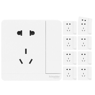 

Schneider Schneider switch socket socket panel 10A five-hole socket with a switch is still series mirror porcelain white ten suit set