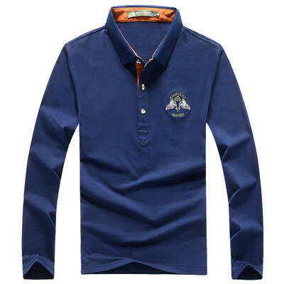 

Nian Jeep Polo Shirt Men's Long Sleeve T-Shirt Lapel Solid POLO Shirt D9288