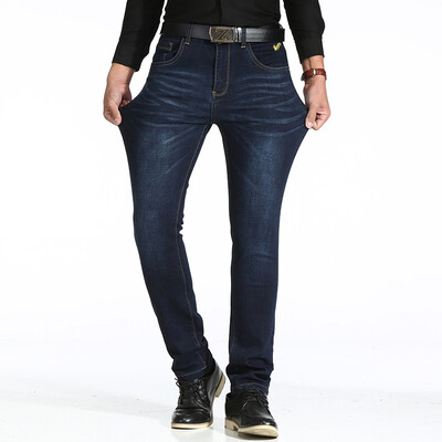 

Fuguiniao FUGUINIAO мужчины мыть джинсы мужчины прямо сплошной цвет случайные длинные брюки микро-бомба 16063FG9061 Deep Blue 40