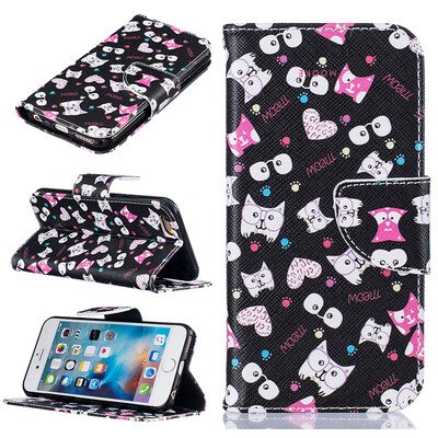 

Black cat Design PU Leather Flip Cover Wallet Card Holder Case for IPHONE 6/6S