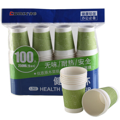 

Comix 100 Pack 250ml 9 Ann Thickness Disposable Cup Paper Cup Office Stationery L302