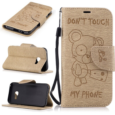 

Золотой медведь Стиль Тиснение Классический откидная крышка с подставкой Функция и слот кредитной карты для SAMSUNG Galaxy A3 2017/A320