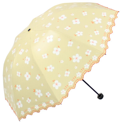 

[Супермаркет] рай зонтик Jingdong винил ремонт сливочного шелк цветок принцесса кружево южного зеркало сложенный зонтик ВС зонтик синий 36049E