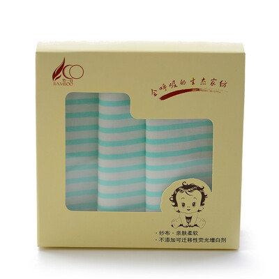 

Bamboo 100 square cotton towel double gauze handkerchief saliva towel baby children Han towel sweetheart printed three boxed