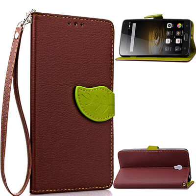 

Brown Design PU Leather Flip Cover Wallet Card Holder Case for Lenovo Vibe P1