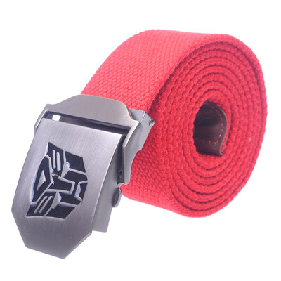 

Shang Long Transformers King Kong Canvas Belt Metal Buckle Genuine Leather Jacket 120cm Encrypted Ribbon Military Tactical Belt Military Couple Outdoor Leisure Red AR53