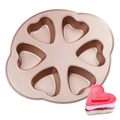 

[Супермаркет] Цзе Kainuo Jingdong Шесть шампанского любящего сердца в форме выпечки формы шоколадный пудинг торт инструмент прессформы выпечки