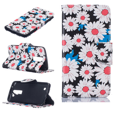 

Chrysanthemum Design PU Leather Flip Cover Wallet Card Holder Case for LG K7/K8