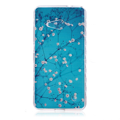 

Plum blossom Pattern Soft Thin TPU Rubber Silicone Gel Case Cover for Microsoft Lumia 550