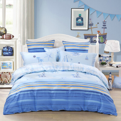 

Mercury Home Textiles MERCURY Bedding Three four-piece cotton Cotton Twill Print Quilt Bed linen Sky Sky Double 15m Bed