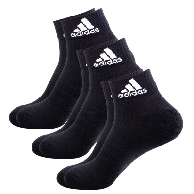 

Adidas adidas badminton socks men and women socks towel bottom sports socks three pairs of black M code 39-42 yards