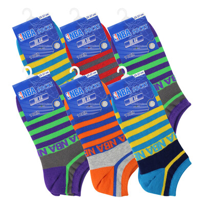 

[Jingdong Supermarket] NBA socks men's tide men and socks combing cotton shallow mouth stealth socks spring and summer autumn fashion stripes low to help socks sports socks 6 double