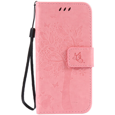 

Pink Tree Design PU Leather Flip Cover Wallet Card Holder Case for IPHONE 7