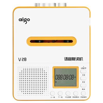 

Patriot aigo high fidelity voice repeat machine V28 U disk TF card MP3 tape player primary school students tape recorder English learning machine yellow