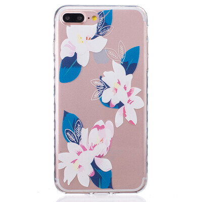 

Purple lily Pattern Soft Thin TPU Rubber Silicone Gel Case Cover for IPHONE 7 Plus
