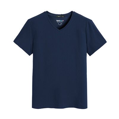 

Semir Semir футболка с короткими рукавами футболки летом мужской летняя V-образный вырез сплошного цвет 19216001807 отбеливателя S