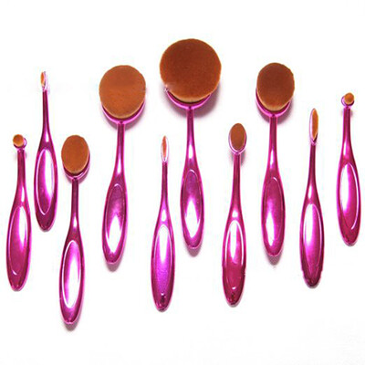 

MyMei 10Pcs Oval Toothbrush Lip Powder Blusher Foundation Makeup Brushes Set NO Box