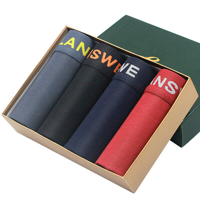 

Jingdong supermarket] Langsha men's underwear men's flat pants elastic cotton breathable u convex sexy young four-legged head four mixed color 170