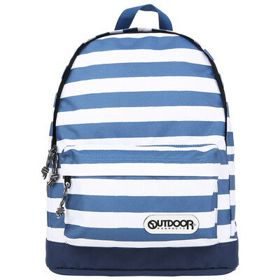 

OUTDOOR PRODUCTS Men and women shoulder bag blue and white stripes fashion backpack front pocket built-in computer compartment blue / white 161129