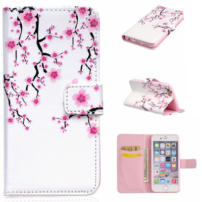 

Plum blossom Design PU Leather Flip Cover Wallet Card Holder Case for IPHONE 6/6S