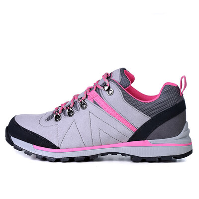 

THE FIRST OUTDOOR mountaineering shoes outdoor hiking trip hiking shoes 844610 female light gray pink 36 yards