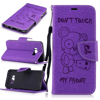 

Purple Bear Style Embossing Classic Flip Cover with Stand Function and Credit Card Slot for SAMSUNG Galaxy S8