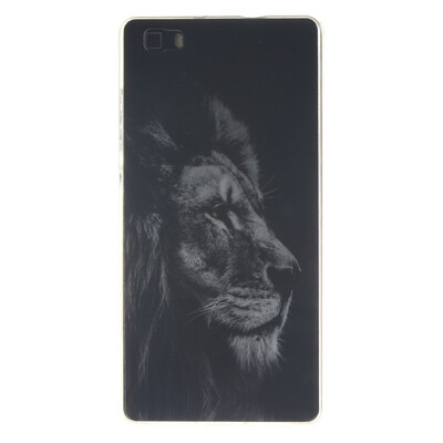 

Black lion Pattern Soft Thin TPU Rubber Silicone Gel Case Cover for HUAWEI P8 Lite