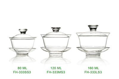 

Chinese Gongfu Tea Clear Glass Gaiwan 80ml FH-333SS3