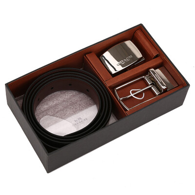 

COACH Coach luxury mens black dark brown leather belt gift box F65185 AQ0