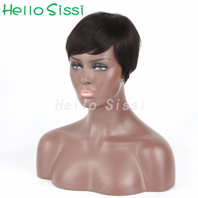 

Pixie Very Short Glueless Human Hair Wig Natural Black Cut Short Human Hair Glueless  Lace Wig For Black Women