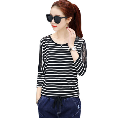 

Пух Коу VORNEOCO Корейский полосатые рукава свободно большого размера летучая мышь рукав рубашки женщина R1498 белый XL