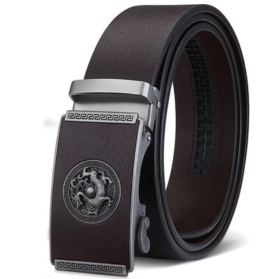 

Genius (TRIES) Мужские пояса Модные повседневные автоматические пояса пояса Китай Ветер Птицы Dragon Pants Belt AE1075-2 Brown
