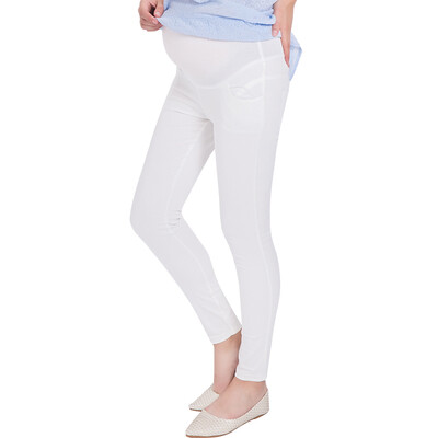 

Aibo Беременные женщины Беременные поножи Беременные женщины Брюки Брюки Карандаш Штаны Материнство M403 Белый M