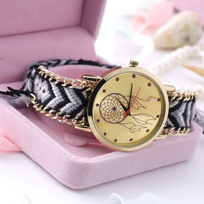 

Hot Colorful Women Rope Quartz Bracelet Watch Hand-woven DIY Watch New Fashion
