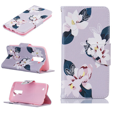 

Gray lily Design PU Leather Flip Cover Wallet Card Holder Case for LG K7/K8