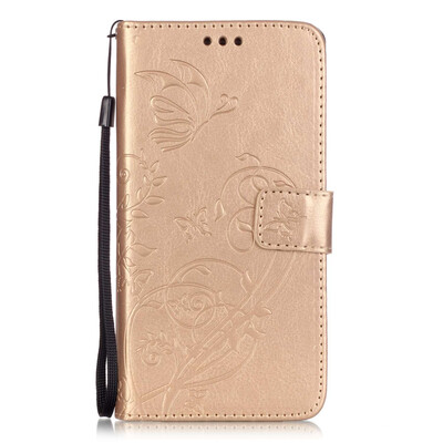 

Gold Flower Design PU Leather Flip Cover Wallet Card Holder Case for HUAWEI HONOR 5X