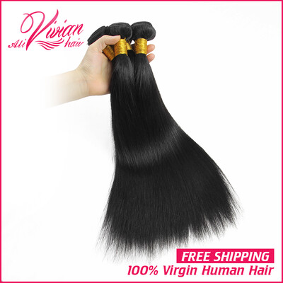 

8A Unprocessed Indian Virgin Hair Straight 3 Bundles per lot 100g/3.5oz Human Hair Straight Hair Natural Black