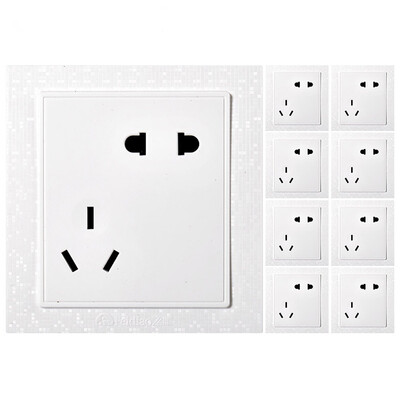 

Feidiao feidiao switch socket panel oblique five-hole socket set 8 loaded package Phantom white series